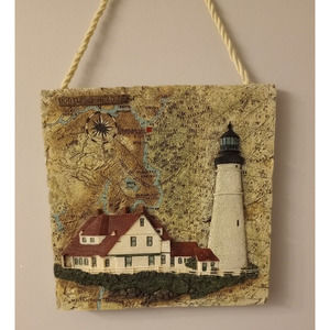 Portland Head, ME Lighthouse 3D Tile Table Stand or Hang Art Wall Plaque